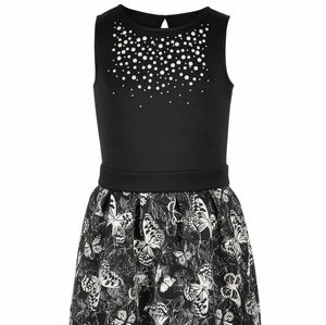 👣 🤑 NWOT EPIC THREADS Girls XL (16) Black Butterfly Dress